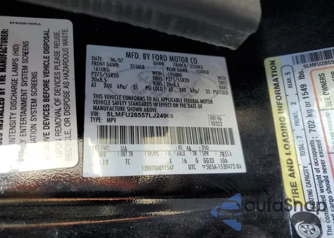 2007 Lincoln Navigator from USA, damaged, VIN 5LMFU28557LJ24969